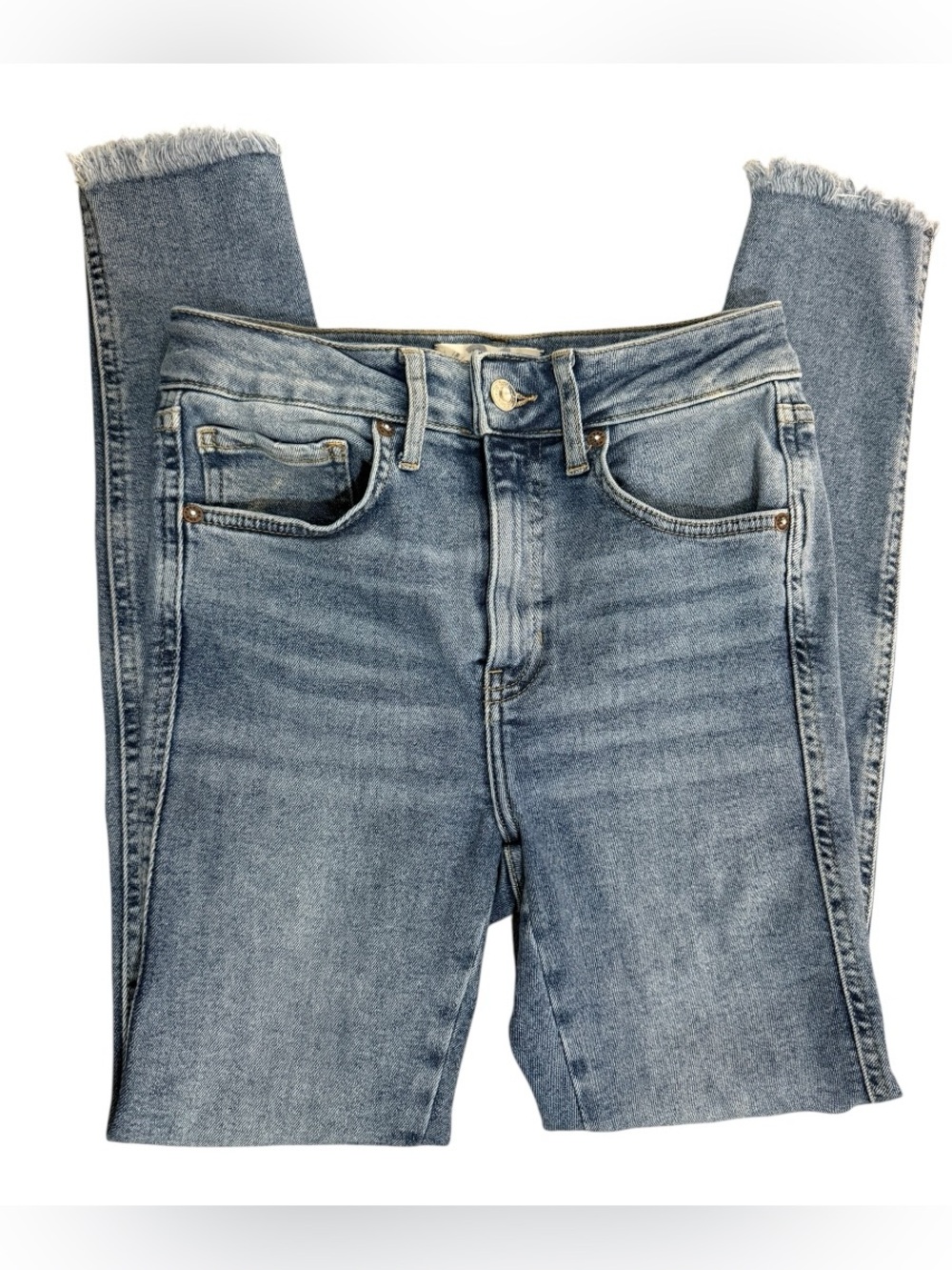We The Free Twenty-Six Skinny Jeans Women’s 26 Light Wash Raw Hem Frayed Denim